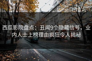 西瓜影院盘点：丑闻9个隐藏信号，业内人士上榜理由疯狂令人揭秘