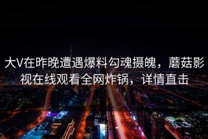 大V在昨晚遭遇爆料勾魂摄魄，蘑菇影视在线观看全网炸锅，详情直击