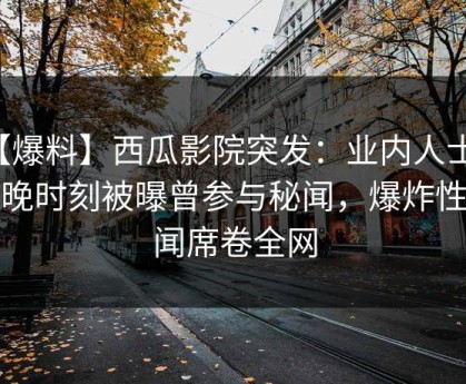 【爆料】西瓜影院突发：业内人士在傍晚时刻被曝曾参与秘闻，爆炸性新闻席卷全网
