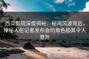 西瓜影院深度揭秘：秘闻风波背后，神秘人在记者发布会的角色极其令人意外